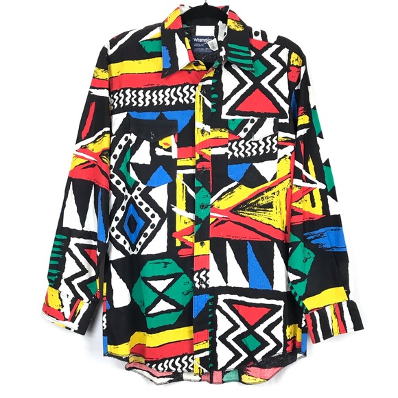 Wrangler Other - WRANGLER // Vintage Geometric Button Up Shirt